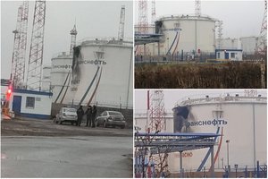 Rusijos Oriolo srityje užsidegė naftos bazė, pareigūnai kalba apie drono ataką