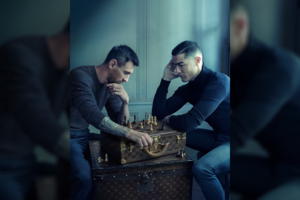 „Louis Vuitton“ C. Ronaldo ir L. Messi pasodino istorinei nuotraukai prie šachmatų lentos: V. Čmilytė-Nielsen pastebėjo vieną detalę