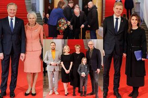 Valdą Adamkų į Vilniaus rotušę atvyko pasveikinti jo bičiuliai, politikai bei kultūros atstovai