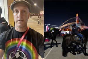 Skandalai Katare nesiliauja – JAV žurnalistas buvo sulaikytas dėl marškinėlių su vaivorykšte