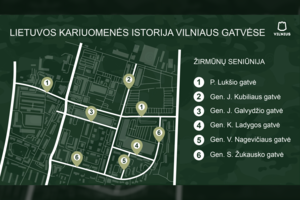 Vilniuje generolų vardais pavadintas gatves žymės papildomos informacinės lentelės