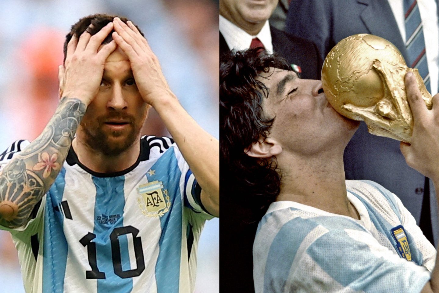  D. Maradonos sūnų supykdė jo tėčio ir L. Messi palyginimai.<br> lrytas.lt montažas