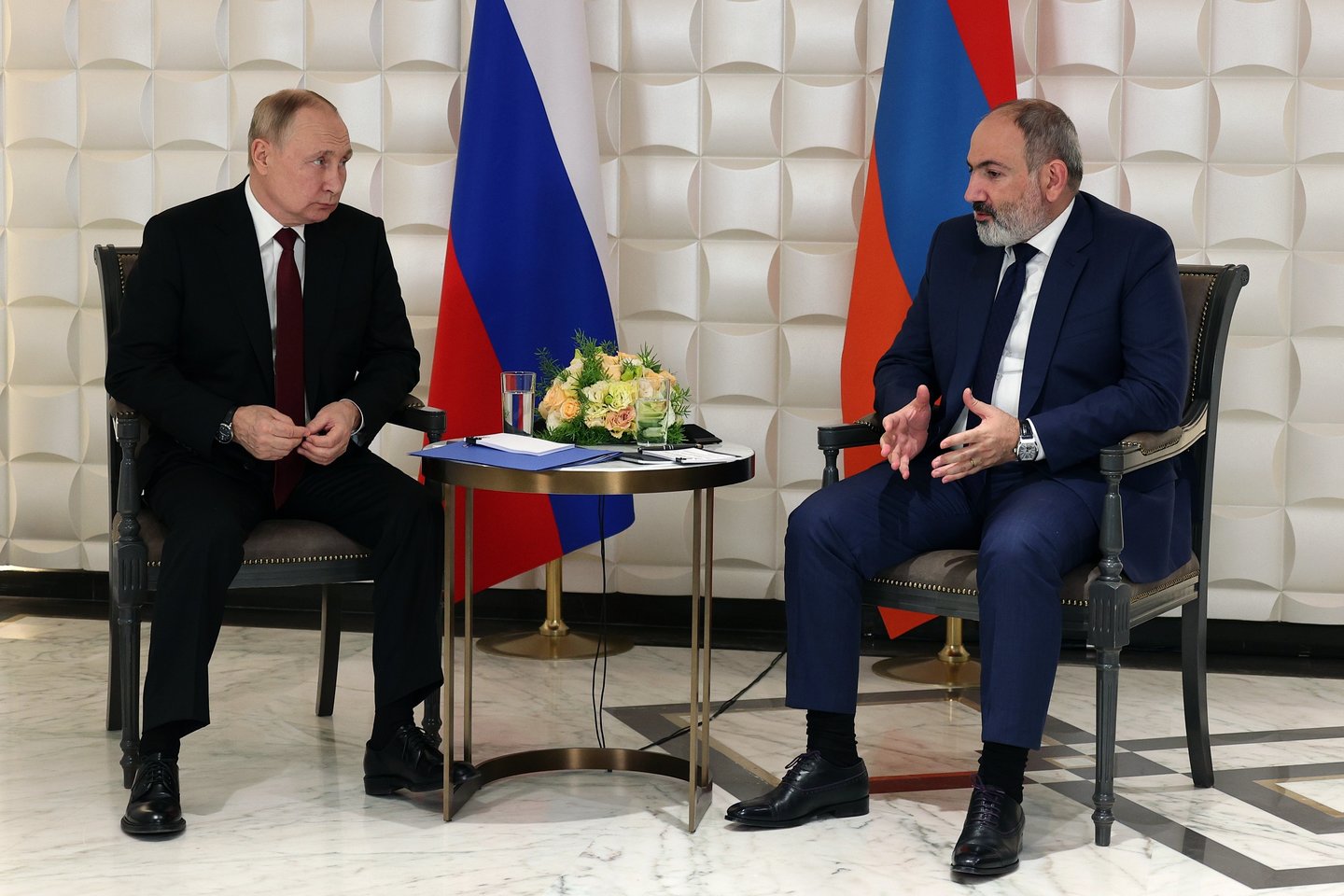 Armėnijos ministras pirmininkas Nikolas Pašinianas.<br> AP/Scanpix nuotr.