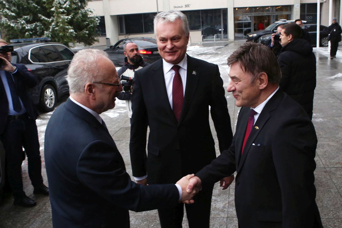  Lietuvos, Latvijos ir Rumunijos prezidentų susitikimas.<br>M.Patašiaus nuotr.
