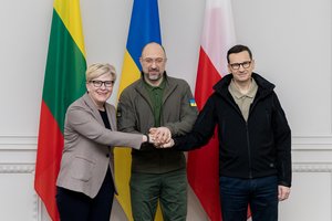 I. Šimonytė Kijeve susitiko su Lenkijos ir Ukrainos premjerais