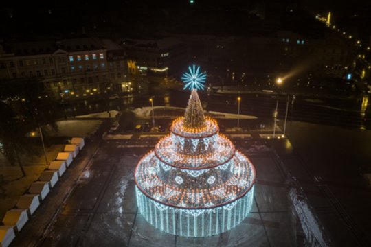 Vilniuje įžiebta Kalėdų eglė<br>Vilniaus miesto savivaldybės nuotr.