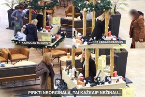 Prekybos centre tikrino budrumą, siūlydami padirbtą prekės ženklo prekę: užfiksavo ir praeivių reakcijas