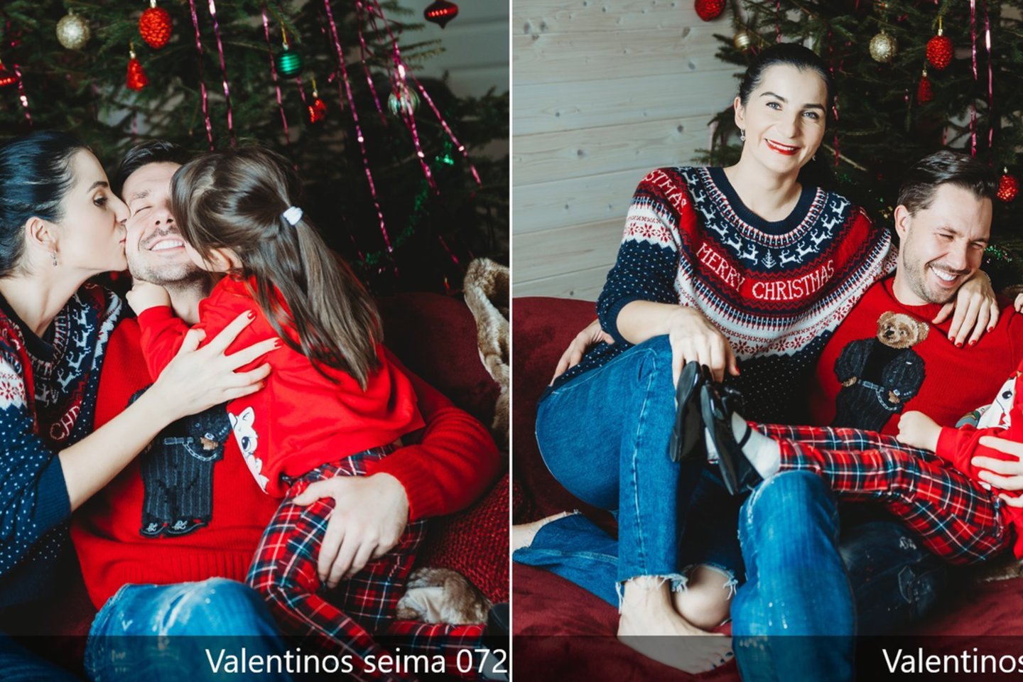 Medikai Valentina ir Vytautas Kvaraciejai kalėdines fotosesijas pradėjo rengti gimus dukrai Sofijai, nuotraukos atspindi, kiek ji kasmet paaugo.<br> Nuotr. iš asmeninio albumo