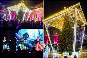 Raudondvario pilyje – kalėdinė pasaka: sutvisko pagrindinė Kauno rajono eglė