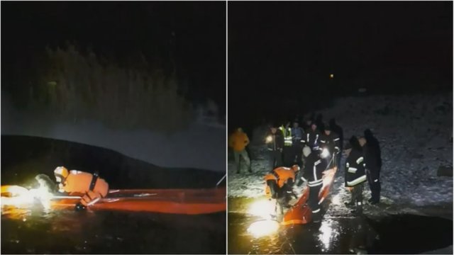 Į užšalusį ežerą Prienų rajone įlūžo šuo: užfiksavo, kaip atrodė gelbėjimo operacija