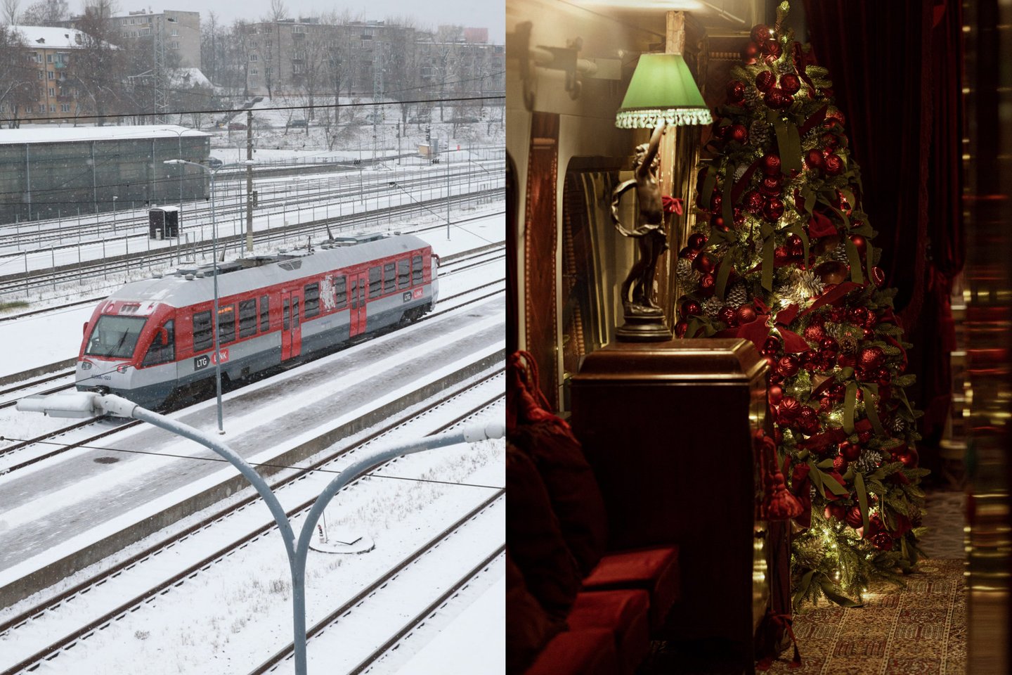 Penktadienį pradėję riedėti kalėdiniai traukiniai supykdė keleivius.<br>lrytas.lt fotomontažas