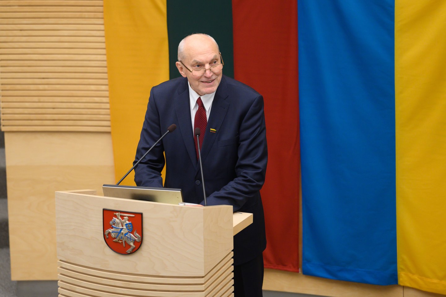 Į Seimą antradienį kreipėsi Vilniuje viešintis Ukrainos Aukščiausiosios Rados pirmininkas Ruslanas Stefančukas.<br>V.Skaraičio nuotr.