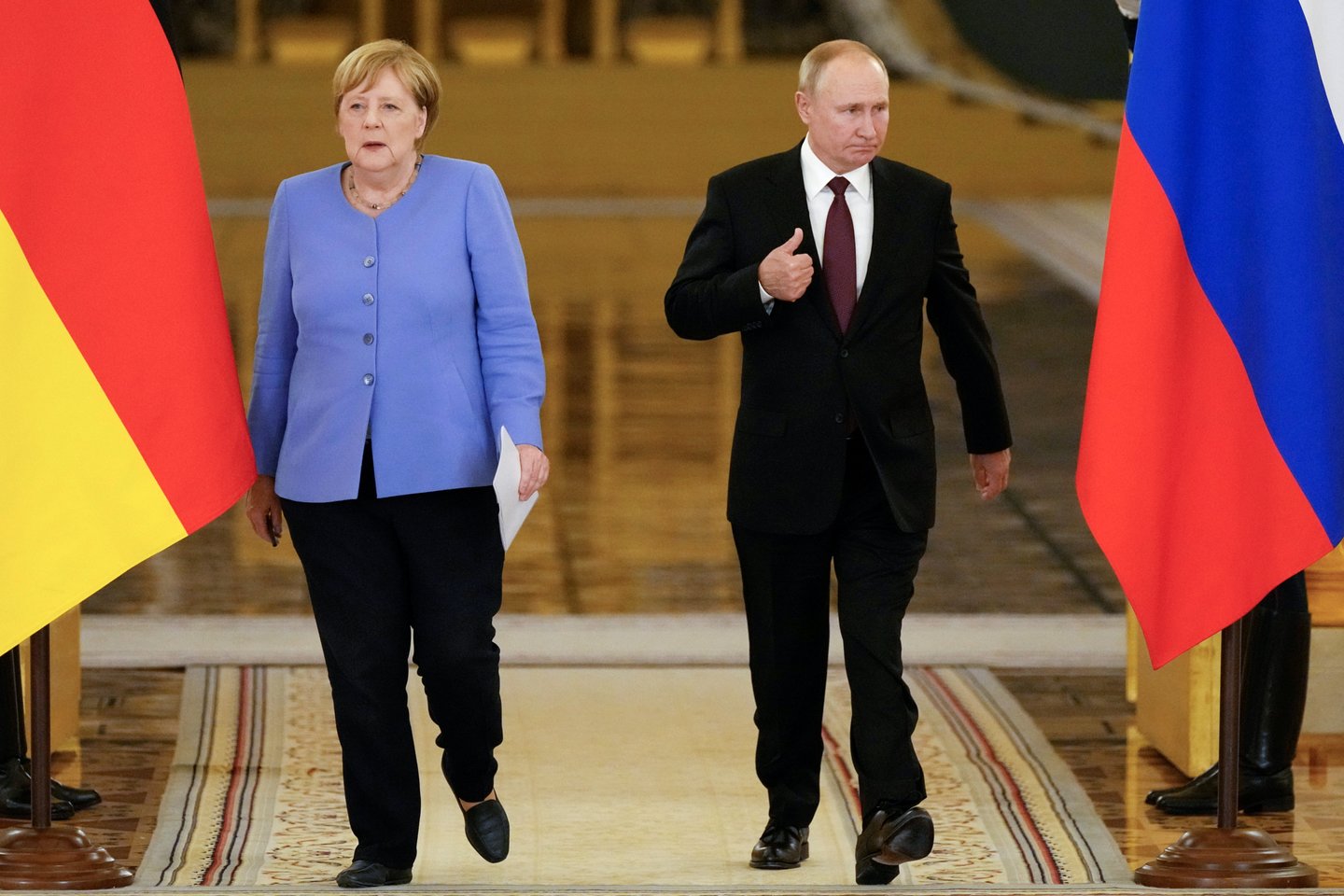 A. Merkel ir V. Putinas.<br>Reuters/Scanpix nuotr.