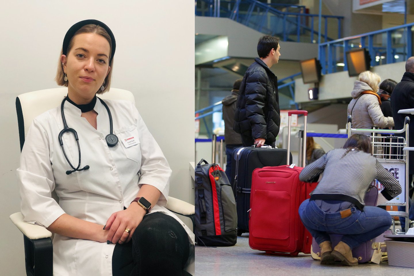 Šeimos gydytoja Elena Šukė pataria keliautojams pasiskiepyti nuo gripo.<br>lrytas.lt koliažas