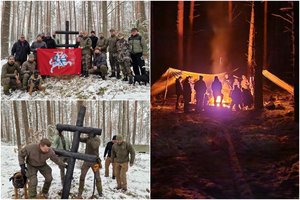 Vienoje pirmųjų Adolfo Ramanausko-Vanago vadaviečių iškilo partizanų ženklas – dvigubas kryžius