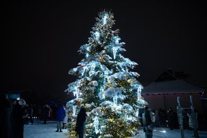 Magiškais varvekliais pasidabinusi Nemenčinės Kalėdų eglė jau priima komplimentus: susižavėti galite ir jūs 