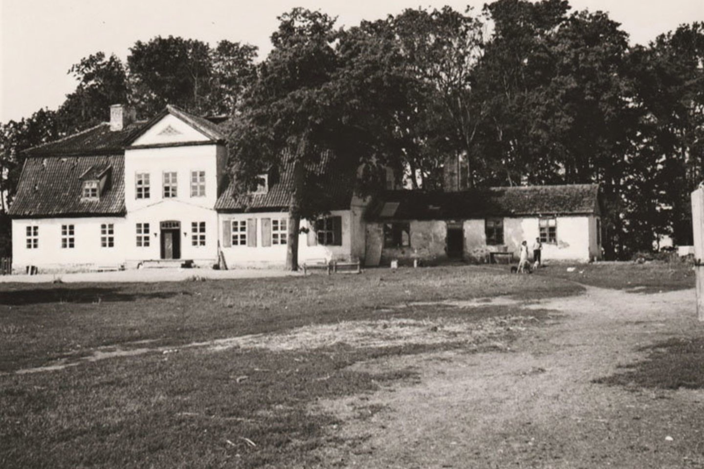 Pagrindinis Muižės dvaro pastatas 1914 m. nuotraukoje. Dvarvietėje buvę 8 statiniai, ir visus juos po truputį norima atstatyti.<br>Neumann šeimos archyvo nuotr.