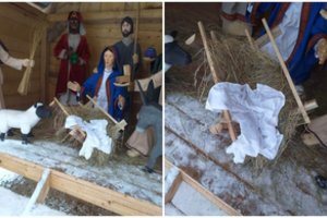 Panevėžyje išniekinta prakartėlė: pavogta kūdikėlio Jėzaus skulptūrėlė