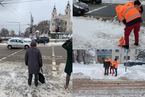 Sniegas privertė suvienyti jėgas: „Grindos“ darbuotojai padeda kitoms įmonėms, gyventojai – vieni kitiems