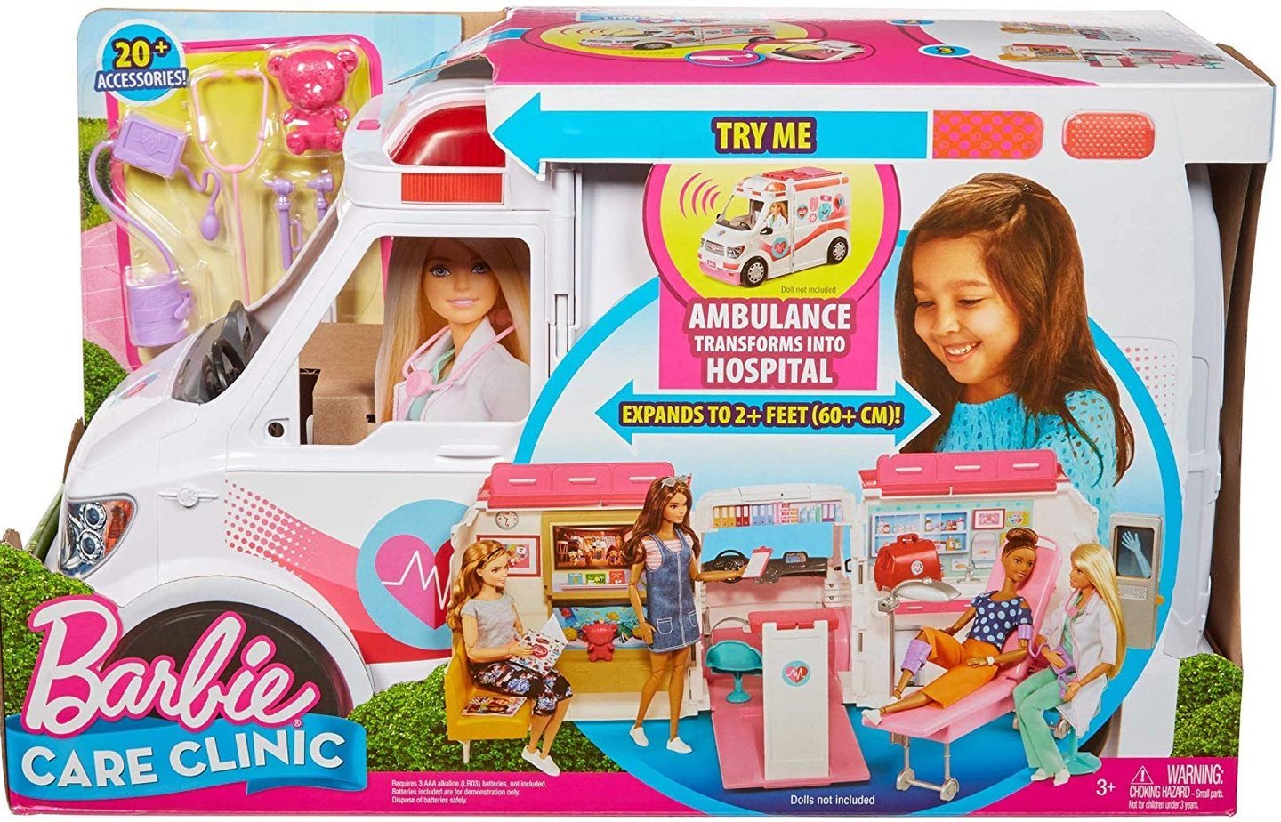 „Barbie“ medicinos priežiūros autobusiukas.