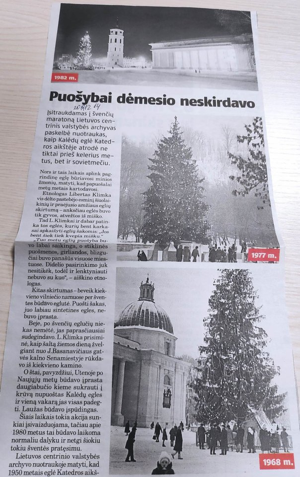  Kalėdų eglė Katedros aikštėje, Vilniuje.