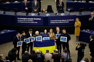 Europos Parlamentas pagerbė 2022 m. Sacharovo premijos laureatus Ukrainos žmones