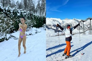 Asmenukėse – Ievos Swan maudynės sniege ir Rimvydo Širvinsko-Makaliaus atostogos kalnuose