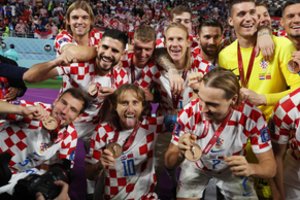 Pasaulio futbolo čempionato bronza – kroatams: sutramdė nepasiduodančius marokiečius