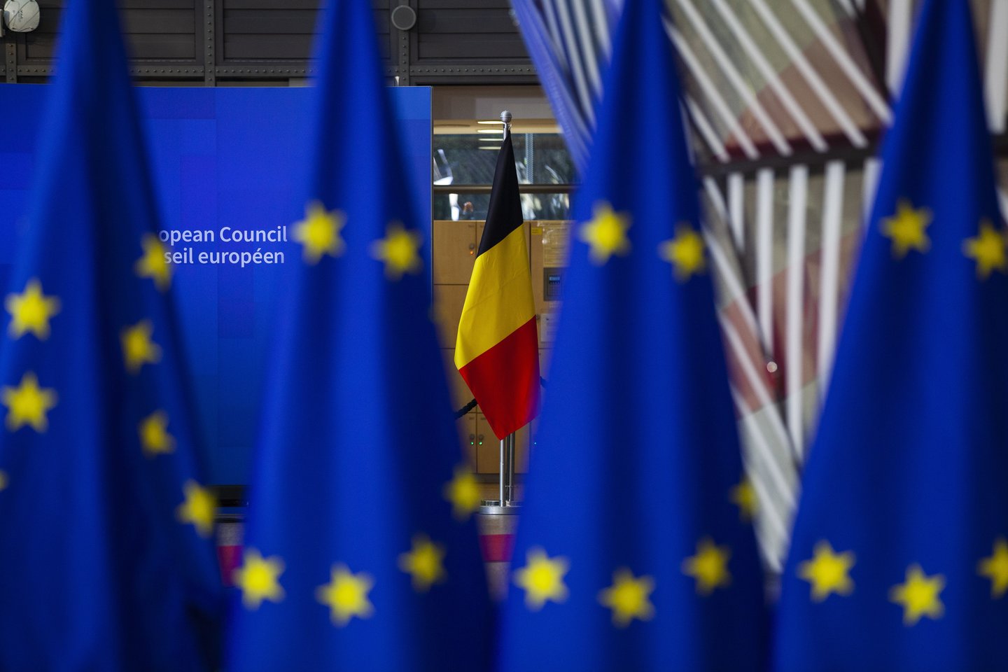 ES ir Belgijos vėliavos.<br>ZUMA Press/Scanpix nuotr.