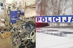 Pakliuvo į pareigūnų akiratį: kol vieni nelegaliai ardė automobilius, kiti krosnyje kūreno atliekas