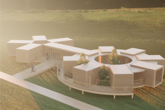 Tarptautiniame konkurse architektai kūrė statinius, kuriuos įkvėpė dviratis 