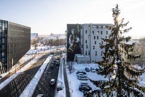 Maskvos namus nugriaus, o ukrainietę vaizduojantį grafitį ant jų išsaugos – kas priims šį kūrinį?