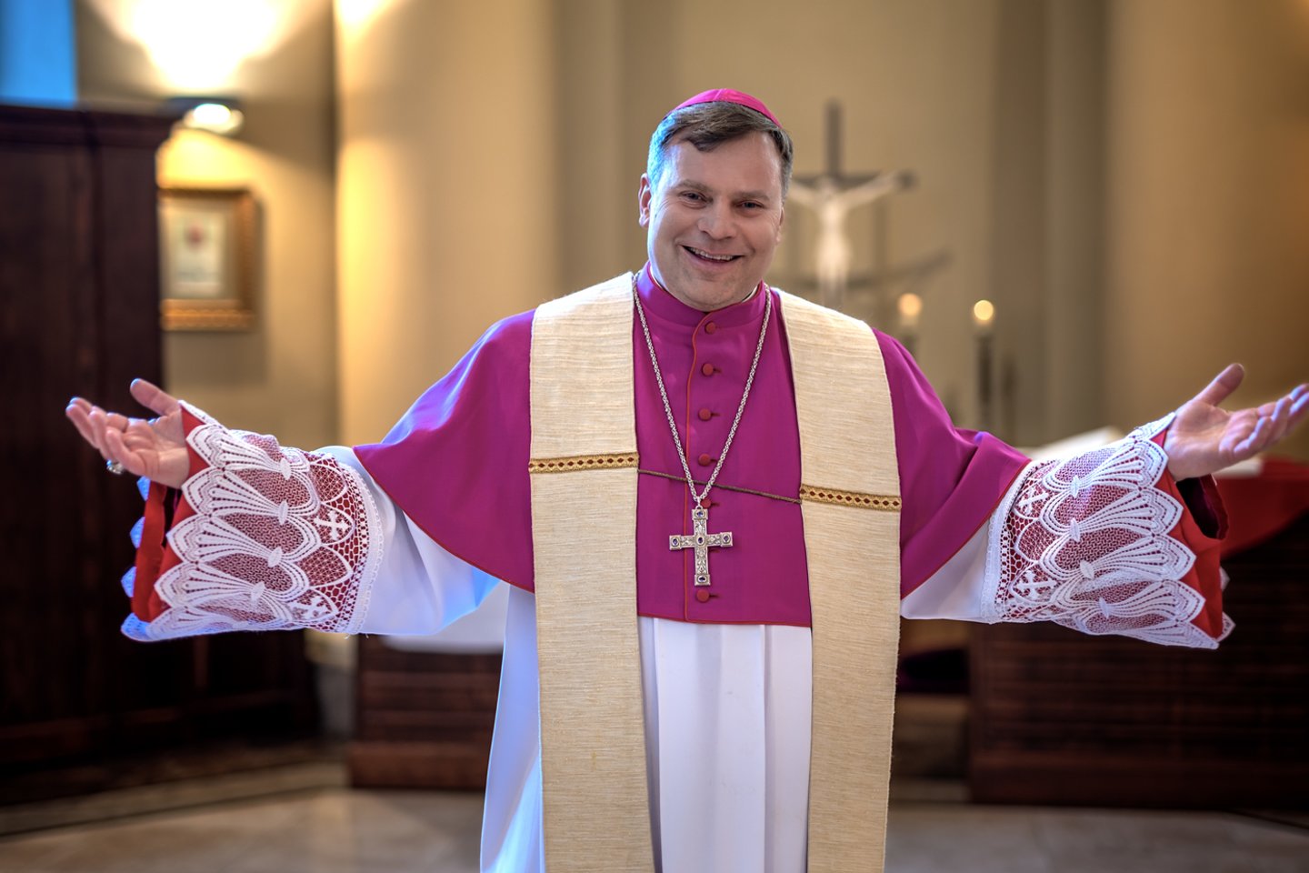 Prieš penkerius metus Maltos ordino pagalbos tarnybos (maltiečių) Lietuvoje globėju paskirtas Vilniaus arkivyskupijos vyskupas augziliaras Darius Trijonis.<br>E.Knispelio nuotr.