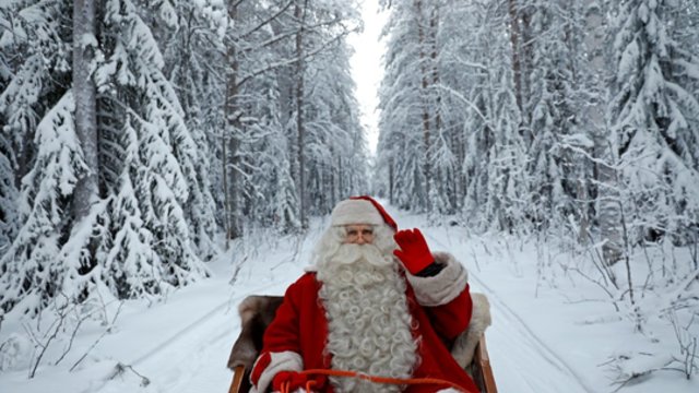 Su dovanomis traukiantis Kalėdų Senelis skyrė linkėjimą: lai po audringų metų ateina ramybė