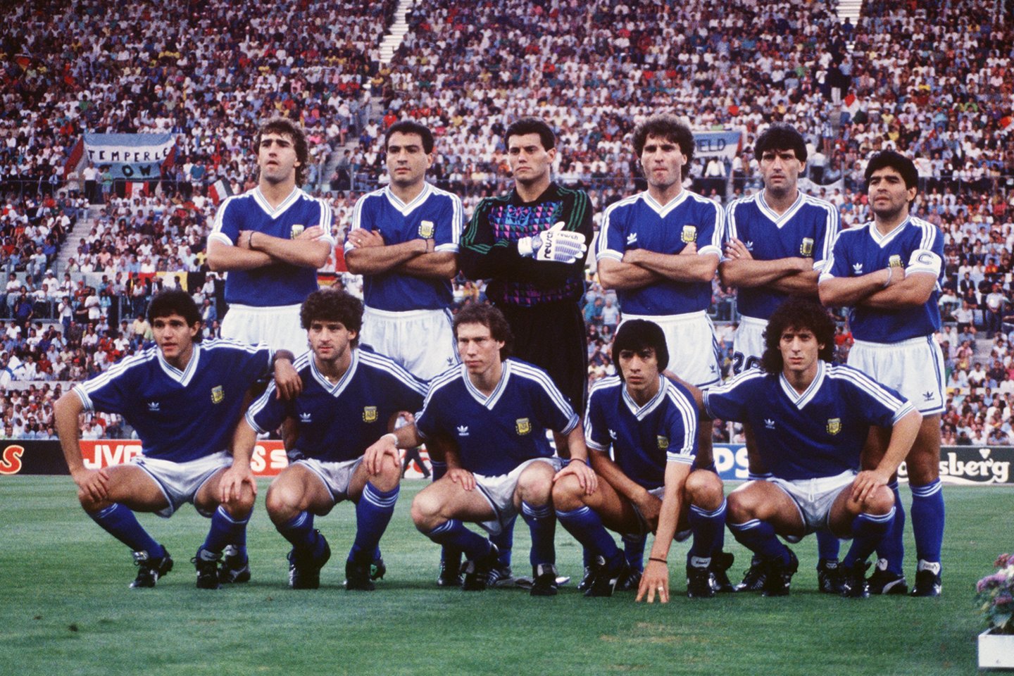 Argentinos futbolo rinktinė 1990-ųjų pasaulio čempionate.<br>Imago/Scanpix nuotr.