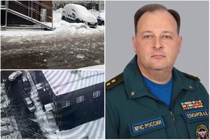 Maskvoje didžiulis varveklis užkrito ant generolo galvos: pareigūnui ligoninėje atlikta operacija