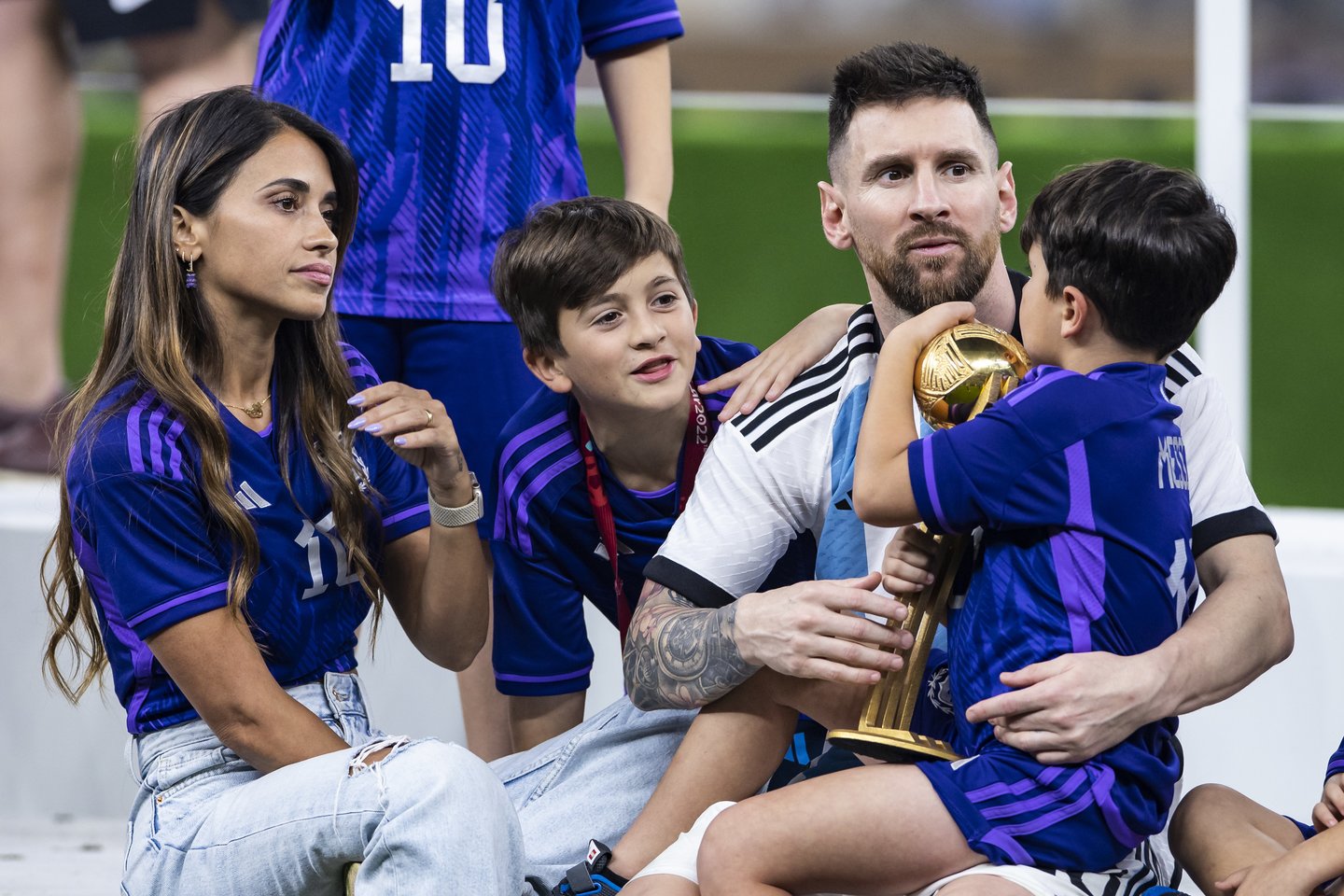 L.Messi ir jo šeima.<br>dpa/picture-alliance/ Scanpix nuotr.
