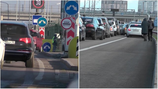 Ant Krymo tilto – valandų valandas besitęsiančios eismo spūstys: tikrinamas kiekvienas automobilis