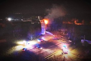 Kėdainių rajone užsiliepsnojo vandens bokštas: neatmetama, kad pastatas galėjo būti padegtas
