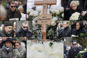 Baltų rožių jūra ir artimųjų ašaros: Agnė Jagelavičiūtė amžinojo poilsio atgulė šalia tėčio