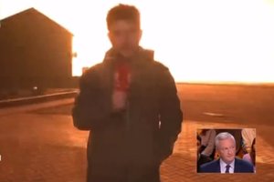 Prancūzijos TV tiesioginio eterio iš Kramatorsko metu – rusų raketų smūgis