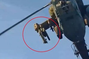 Ukrainoje pastebėtas Rusijos sraigtasparnis su nauja pažangia raketa