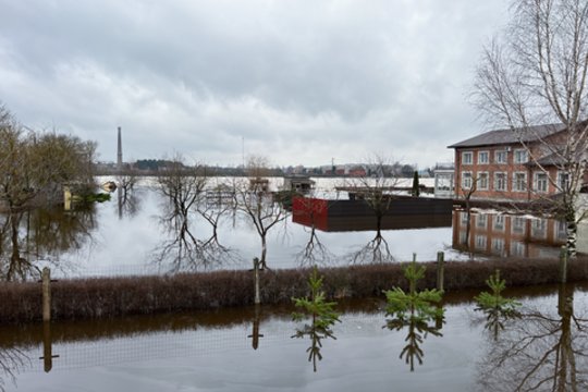  Potvynis Jekabpilyje.<br> V.Ščiavinsko nuotr.