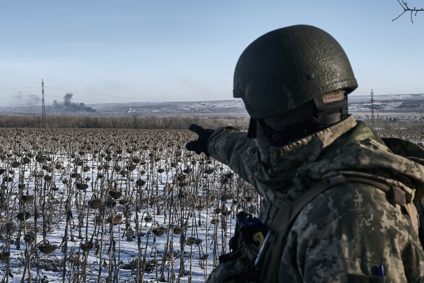 Karas Ukrainoje. Karys netoli Soledaro fronto linijos.<br>AP/Scanpix nuotr.