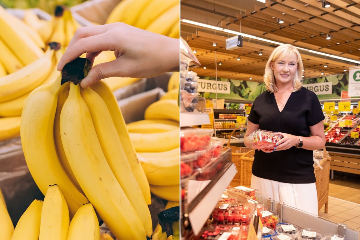E. Gavelienė atkreipia dėmesį, jog bananai yra ne tik energijos suteikiantis užkandis, bet ir sveikatai itin vertingas vaisius.<br> lrytas.lt koliažas