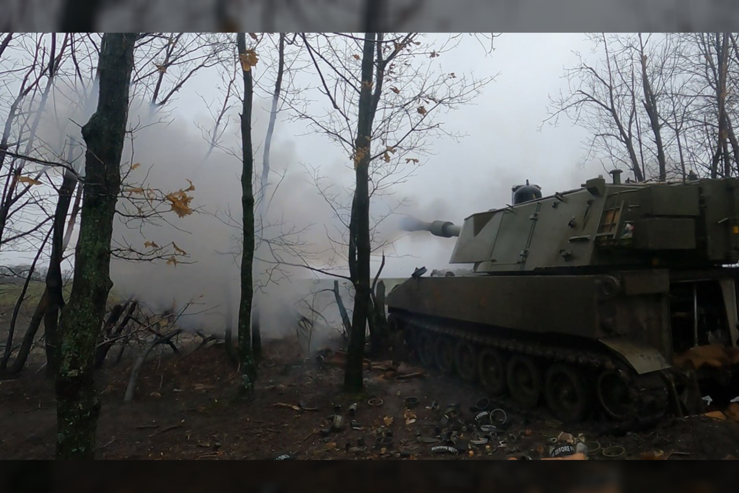 155 mm savaeigė haubica „M109A4BE“ pirmą kartą pastebėta karo lauke Ukrainoje.