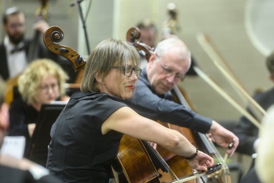 Koncertas „Orkestro kelionė į Italiją. LNSO, Modestas Pitrėnas, Aistė Benkauskaitė, Onutė Švabauskaitė, Edmundas Kulikauskas“.<br>D.Matvejevo nuotr.