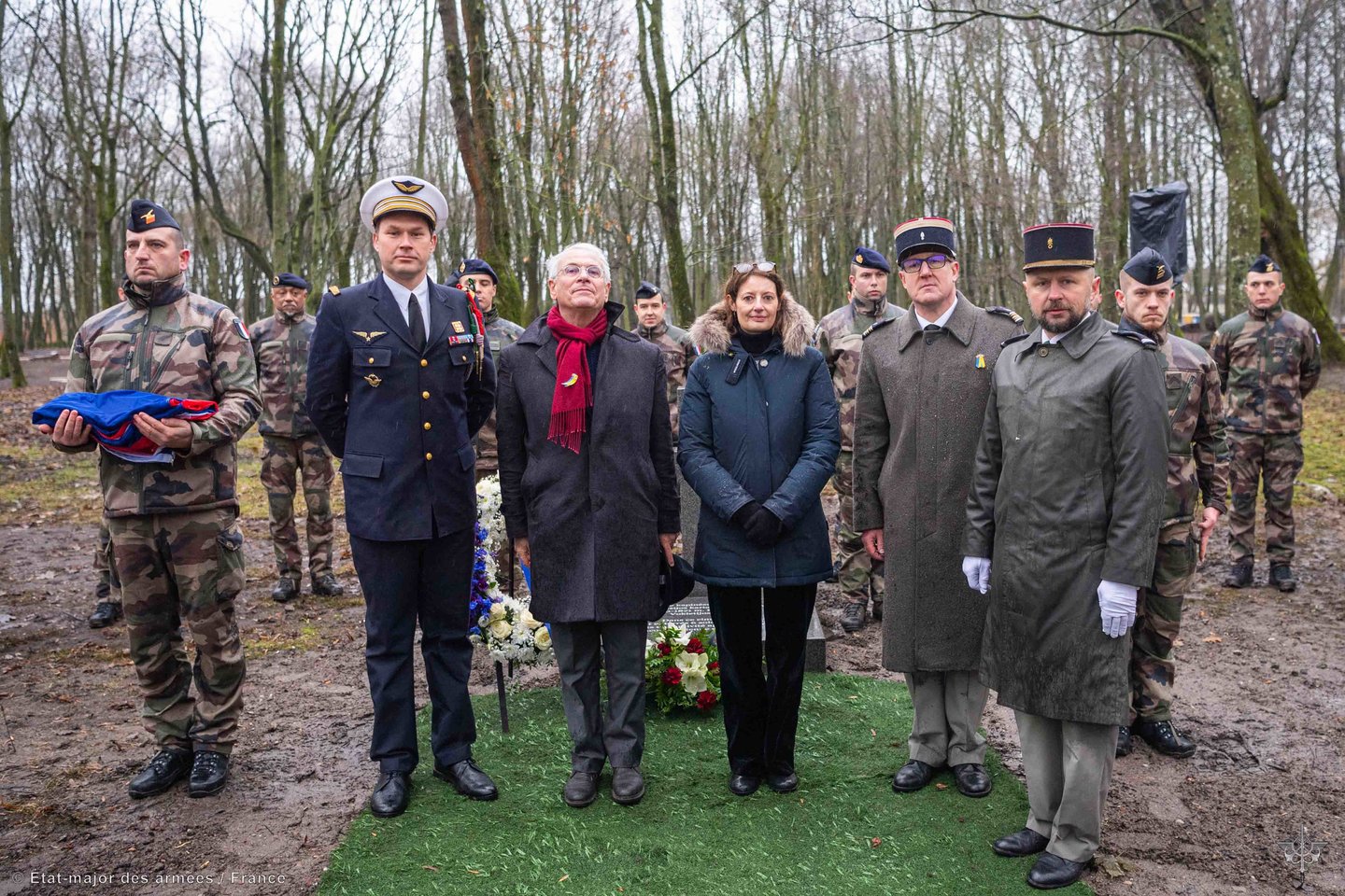 Prancūzijos ir Vokietijos ambasadoriai Lietuvoje, kariškiai.<br> Organizatorių nuotr.