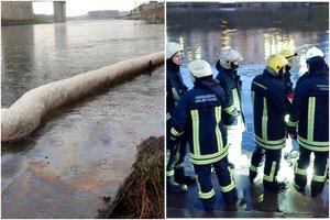 Kaune – didelė ekologinė nelaimė: teršalai po Nemuną pasklido net 5 kilometrų ruože, darbai vyks ir pirmadienį