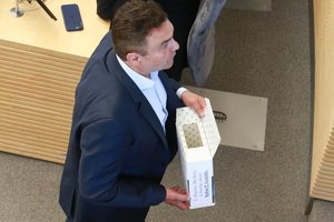 T. V. Raskevičius oficialiai pateikė Seimo narių parašus, reikalingus P. Gražulio apkaltos pradžiai – pasirašė 46 parlamentarai